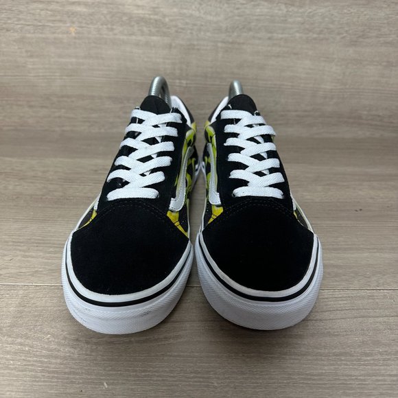 Vans Old Skool Low Slime Green Flame Shoe Sneaker Men’s Size 6.5 Women's Size 8 - Picture 2 of 7